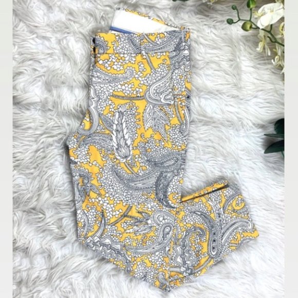 J. Crew Women's Casual Paisley City Fit Skimmer Pants Sz. 6 - Picture 2 of 11